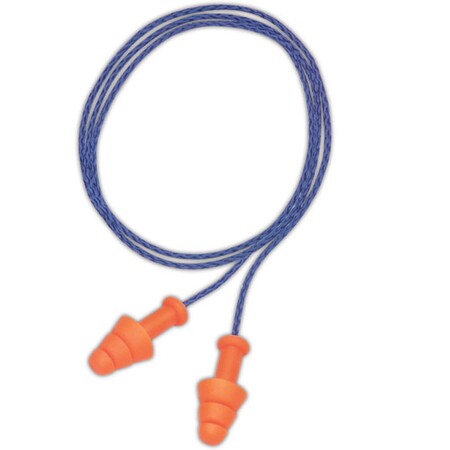 Howard Leight Reusable Corded Ear Plugs, Flanged Shape, 25 dB, 100 Pairs, Orange SMF-30
